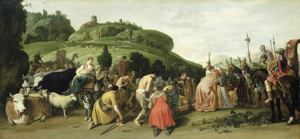 Joseph přijímá svého otce v Egyptě, 1628 od Nicolaes Cornelisz Moeyaert