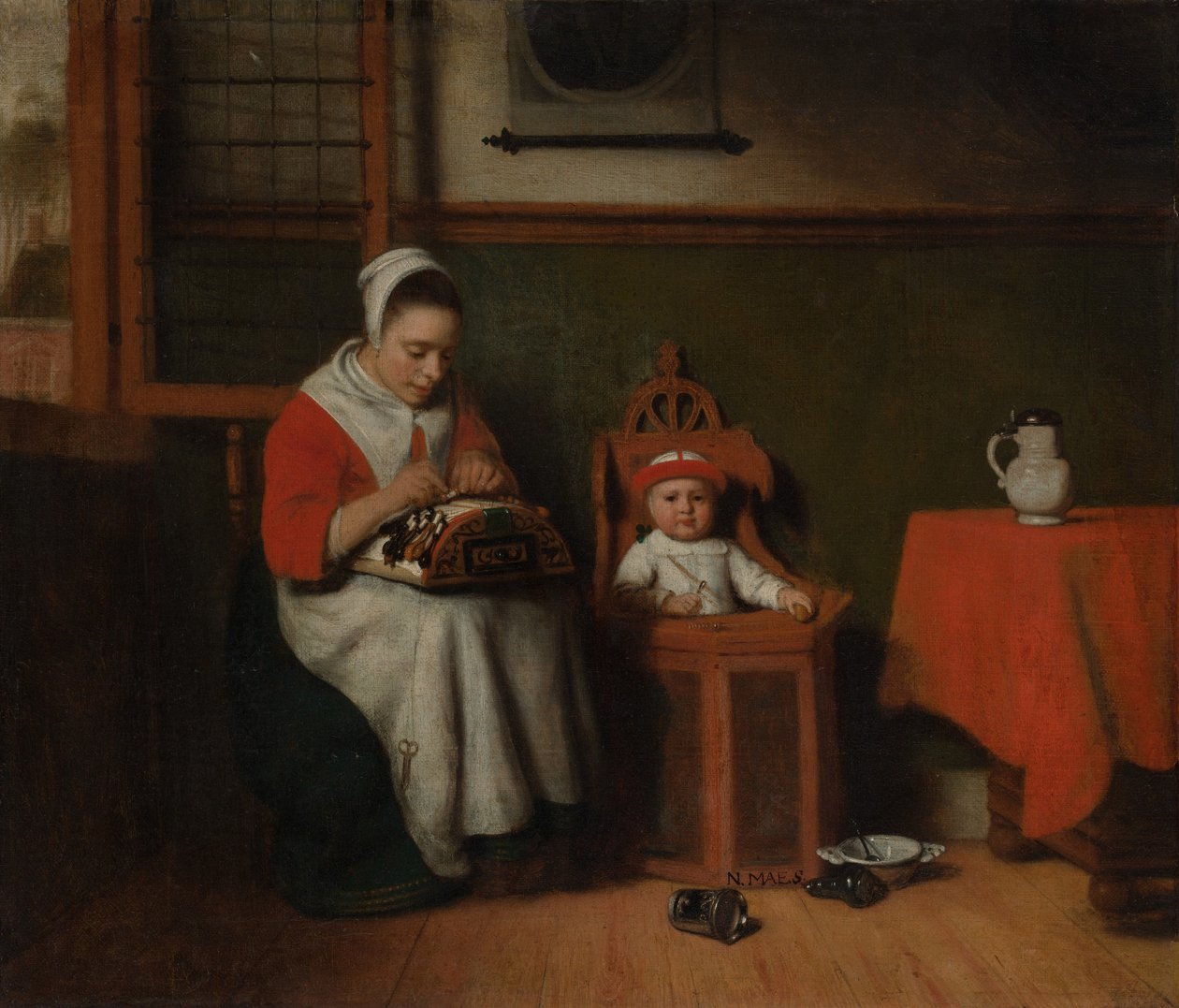 Krajkářka, kolem roku 1656 od Nicolaes Maes