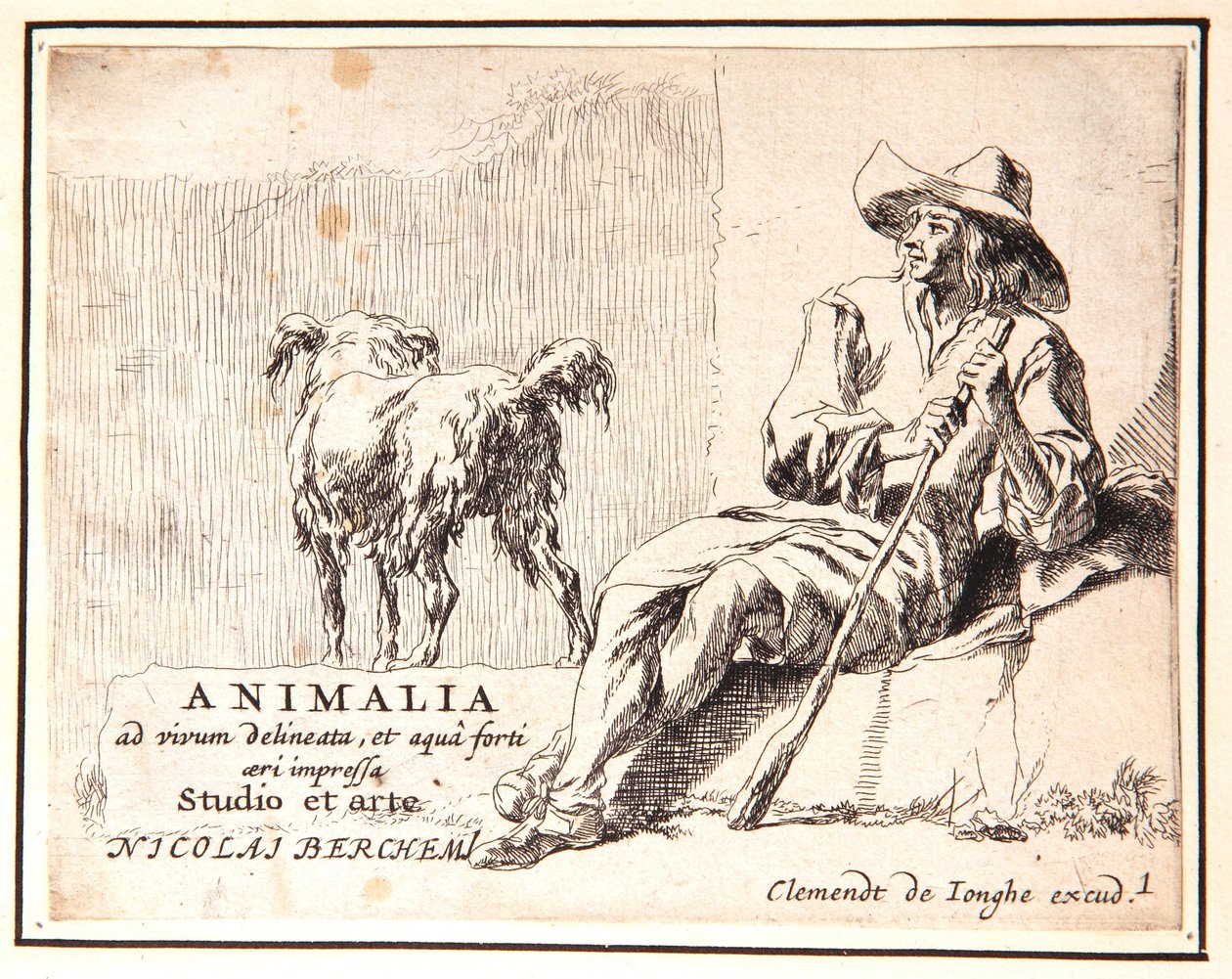 Ovčák a pes od Nicolaes Pietersz. Berchem