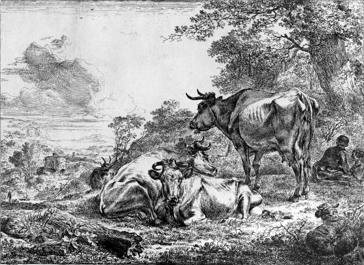 Tři krávy od Nicolaes Pietersz. Berchem