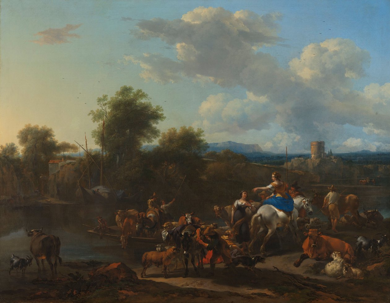 The Cattle Ferry od Nicolaes Pietersz. Berchem