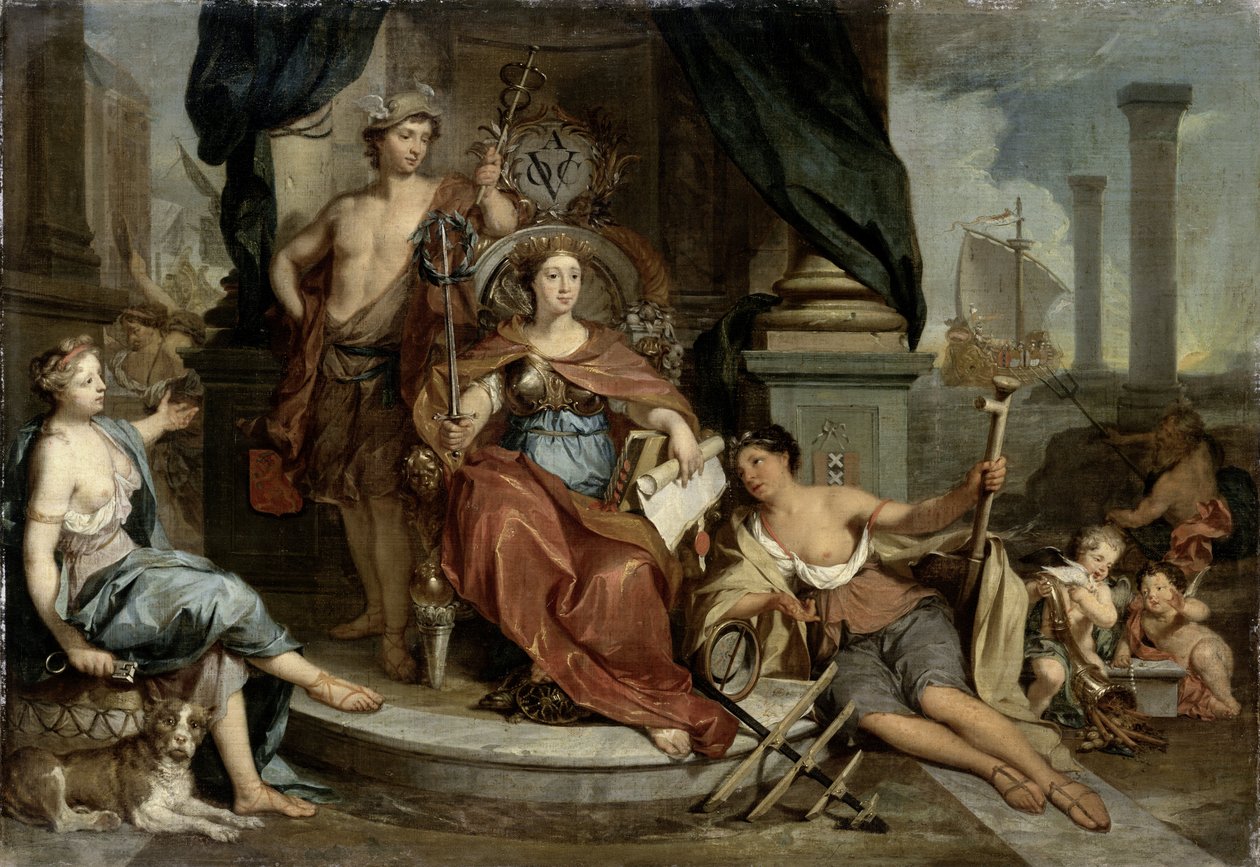 Apoteóza holandské Východoindické společnosti (alegorie Amsterdamské obchodní komory VOC), 1702-46 od Nicolaes Verkolje