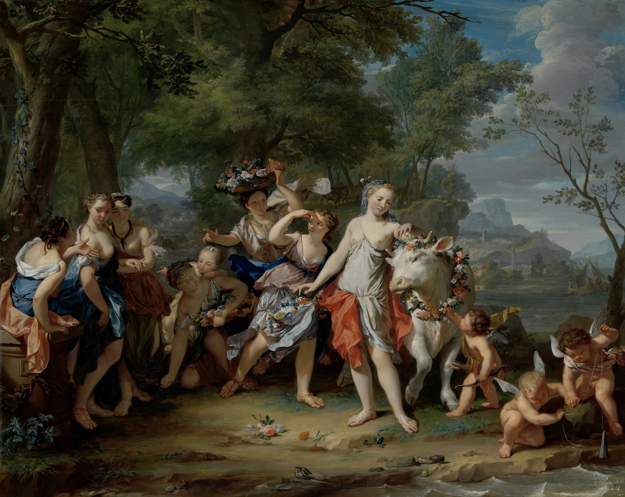 Znásilnění Evropy, c.1735-40 od Nicolaes Verkolje