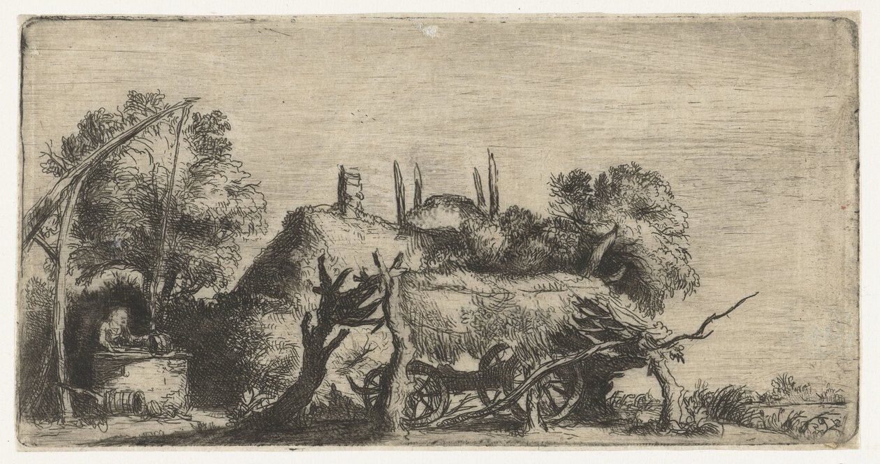 Krajina se studnou a povozem od Nicolaes Anthoni Flinck (attributed to)