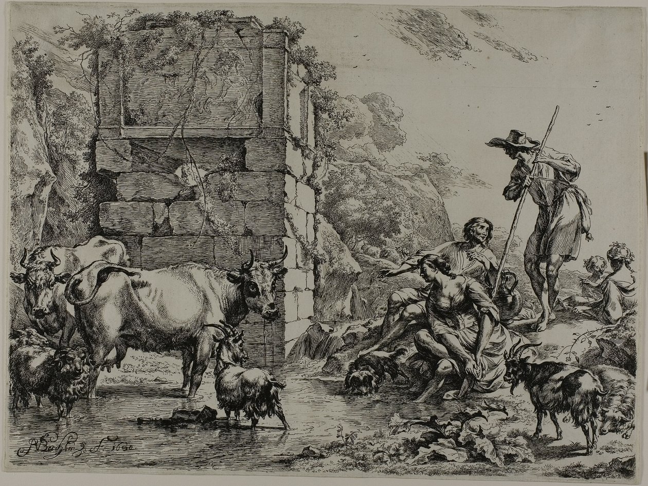 Pití krávy od Nicolaes Berchem