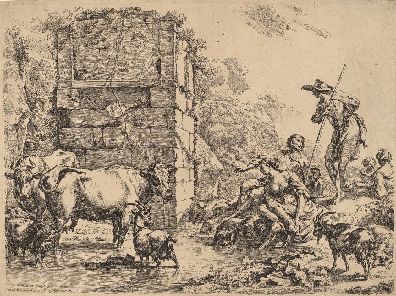 Pití krav, 1680. od Nicolaes Berchem