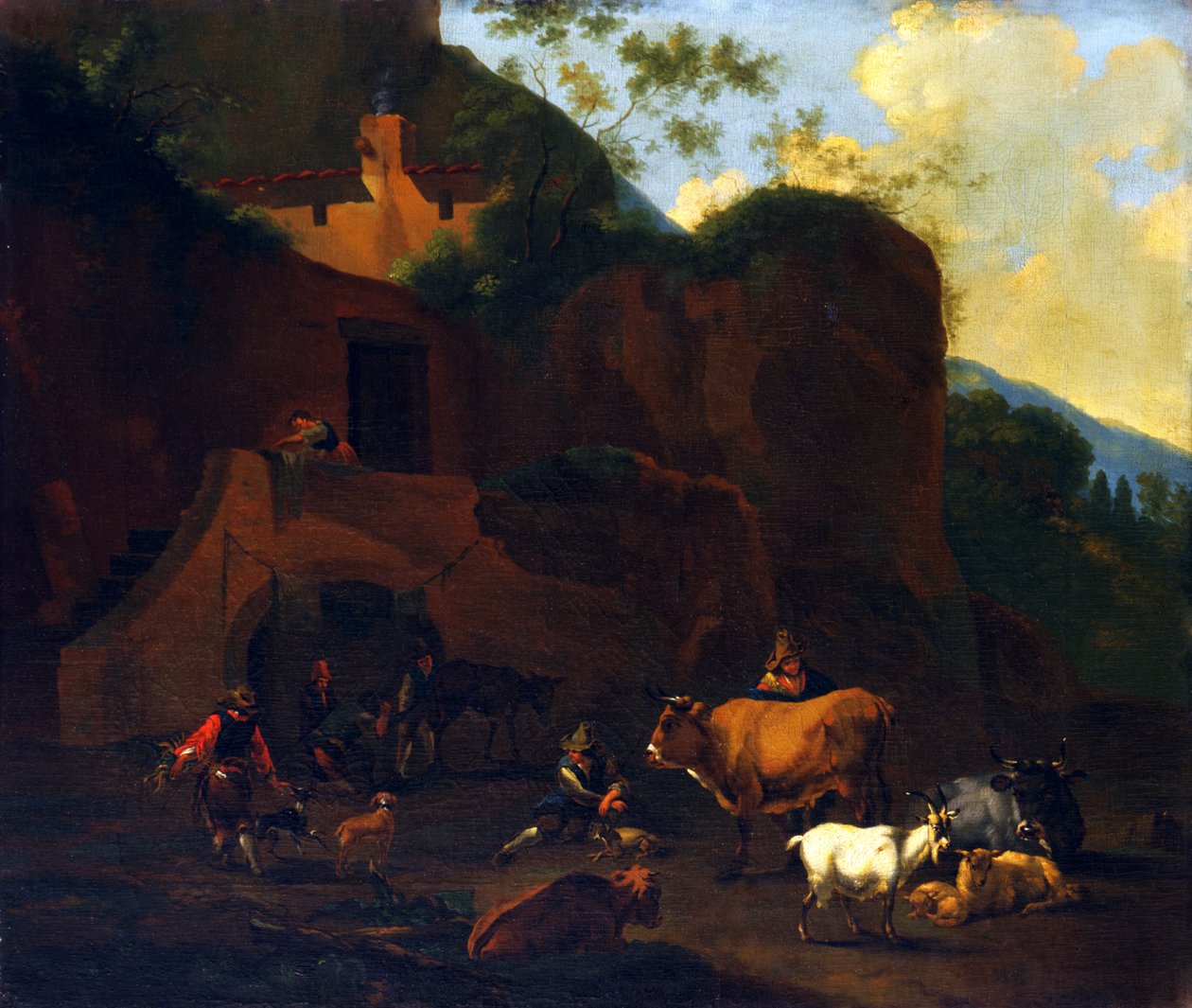 Rolníci a dobytek, 17. století od Nicolaes Berchem