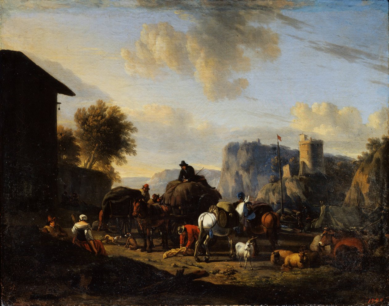 Zbytek konvoje, 17. století od Nicolaes Pietersz. Berchem