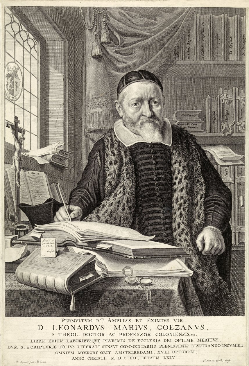 D. Leonardus Marius Goezanus, hospod. 1654 (rytina) od Nicolaes Cornelisz (c.1592 1655) Moeyaert