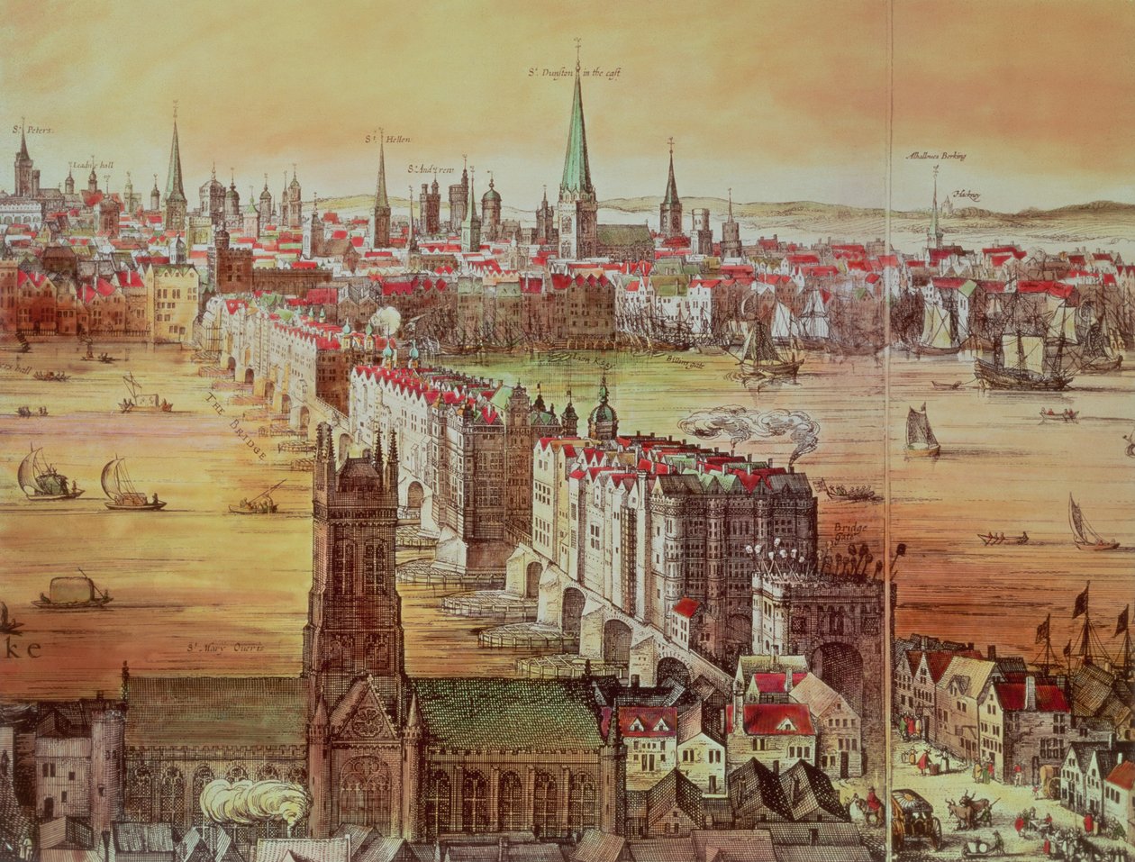 Old London Bridge, detail z 