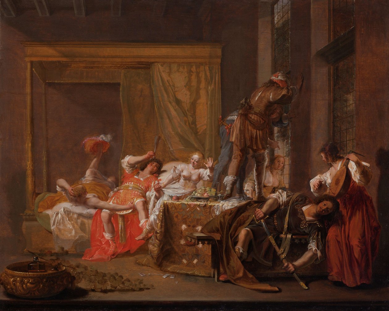 Scéna ze svatby Messaliny a Gaia Silliuse Messalina a Silius před návratem Claudia? od Nicolaes Knüpfer