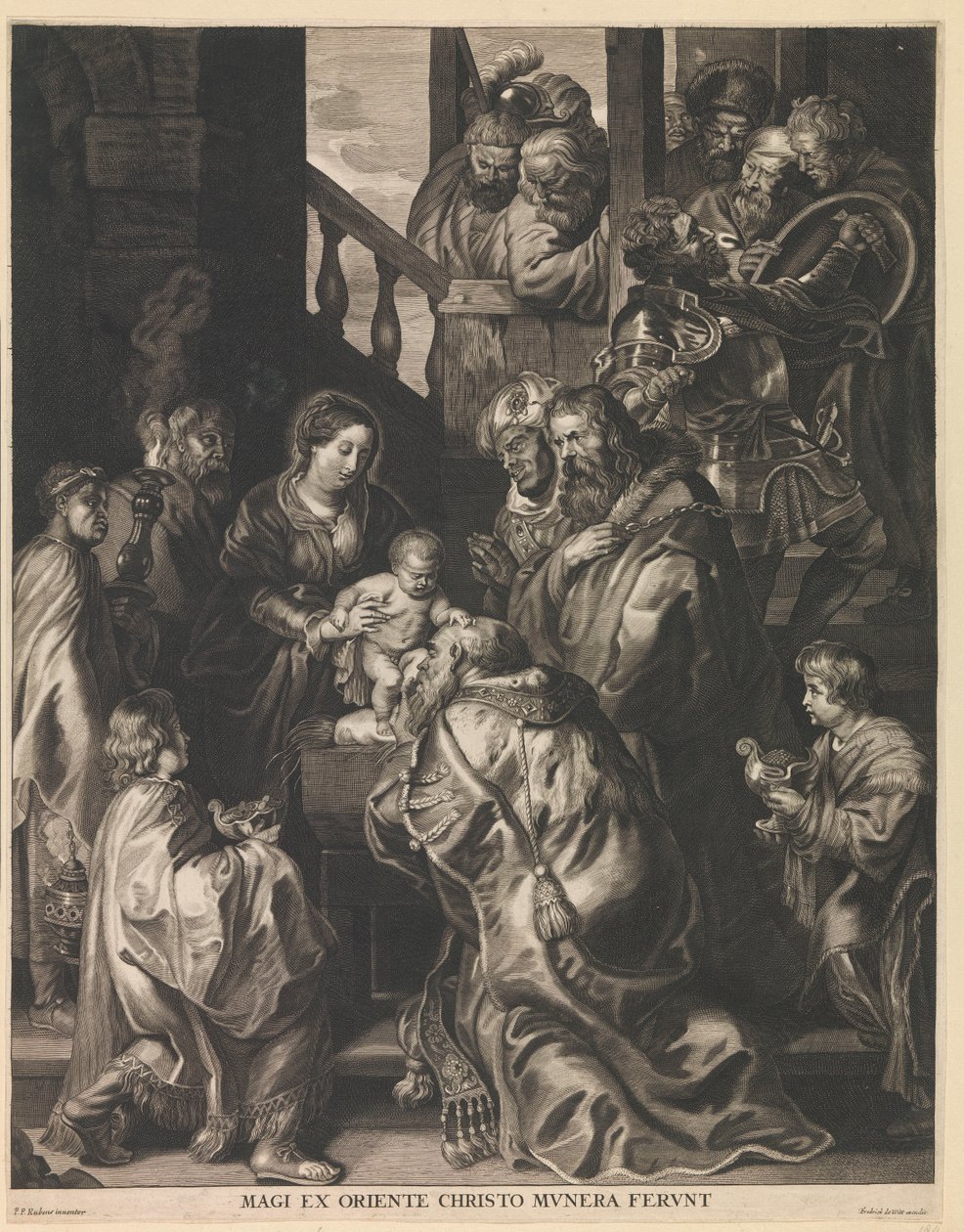 Aanbidding der koningen Mudrci z východu přinášejí Kristu dary (název na předmětu) od Nicolaes Lauwers