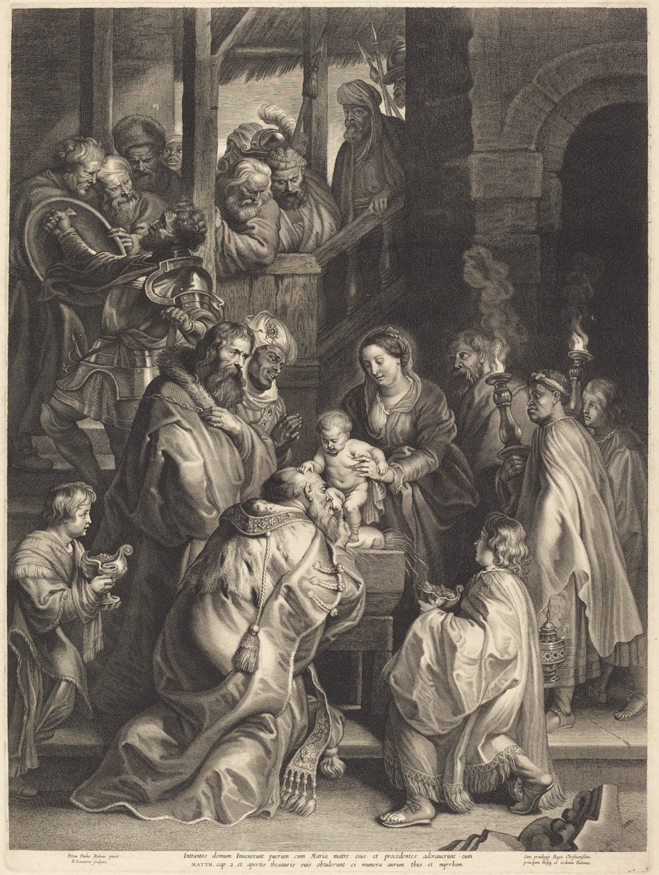 Klanění tří králů s pochodněmi od Nicolaes Lauwers, after Sir Peter Paul Rubens