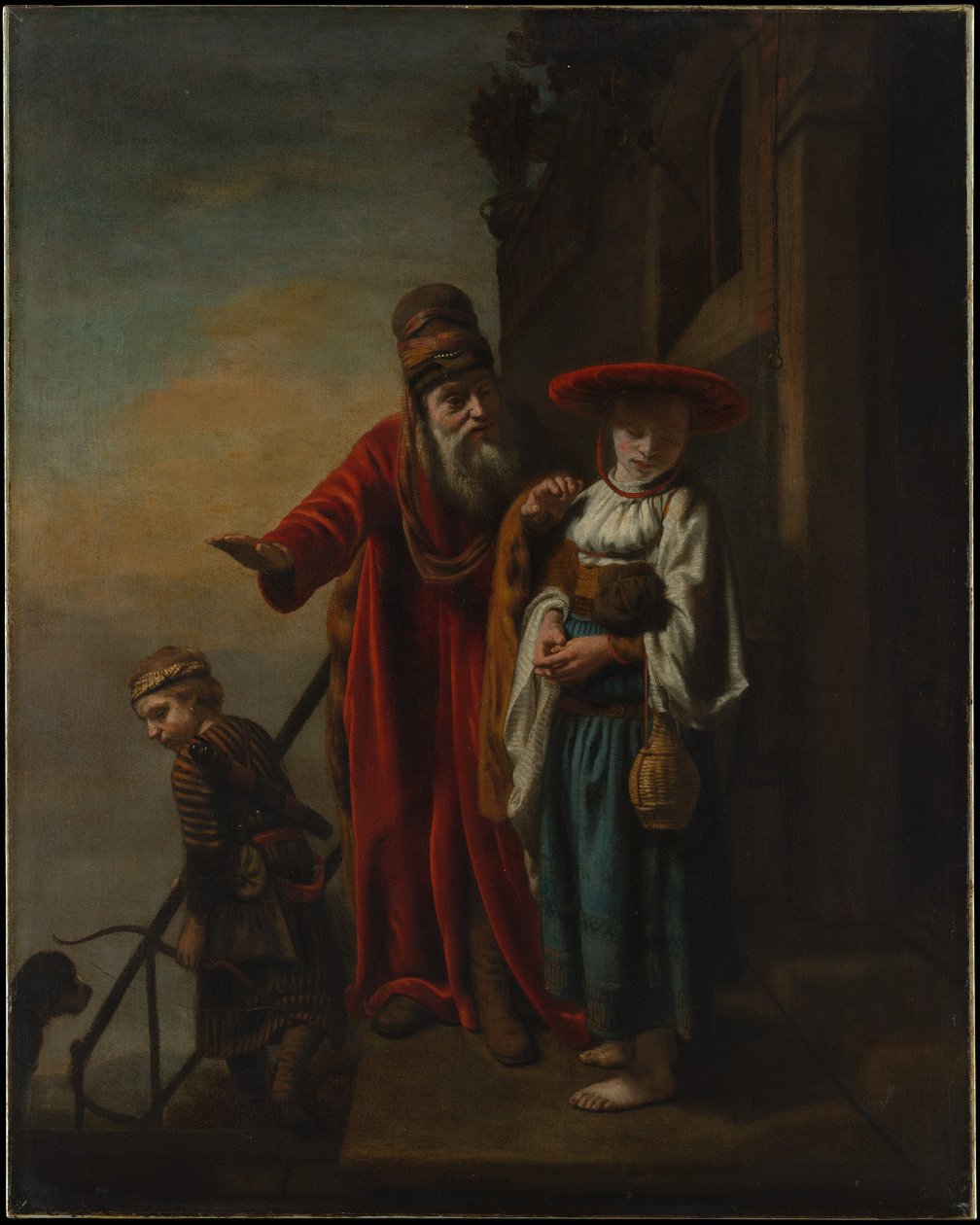 Abraham se vzdává Hagar a Izmaela od Nicolaes Maes