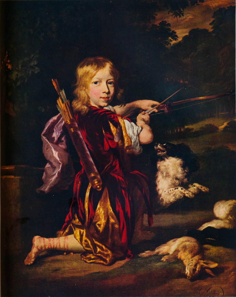 Chlapec s luky a šípy, c1670 od Nicolaes Maes