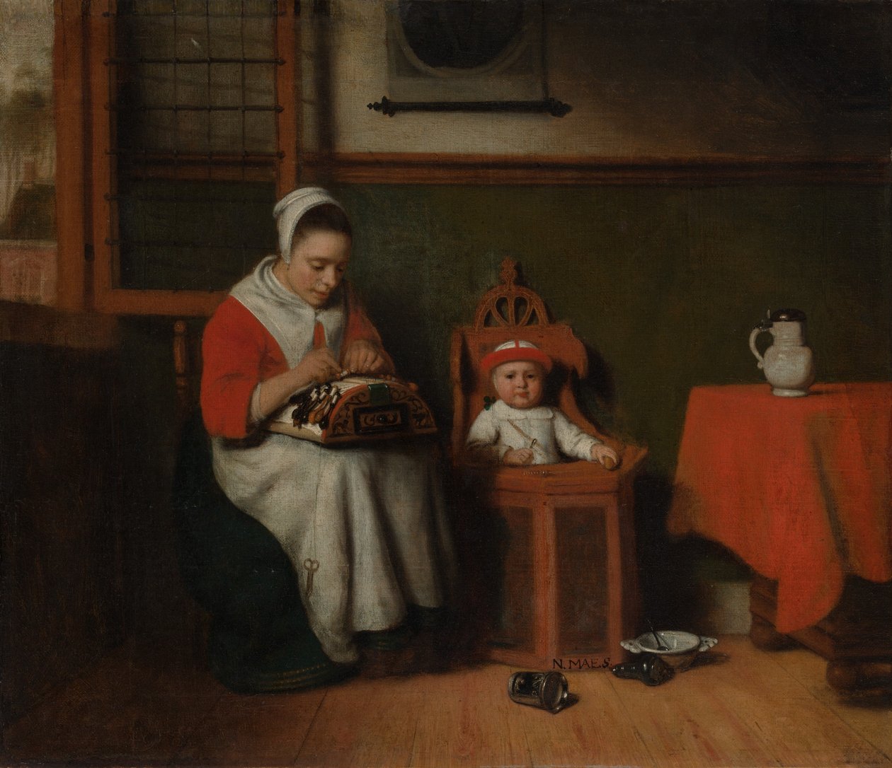 Krajkářka, ca. 1656. od Nicolaes Maes