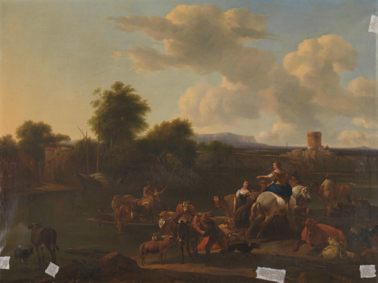 Dobytčí trajekt od Nicolaes Pietersz Berchem (copy after)