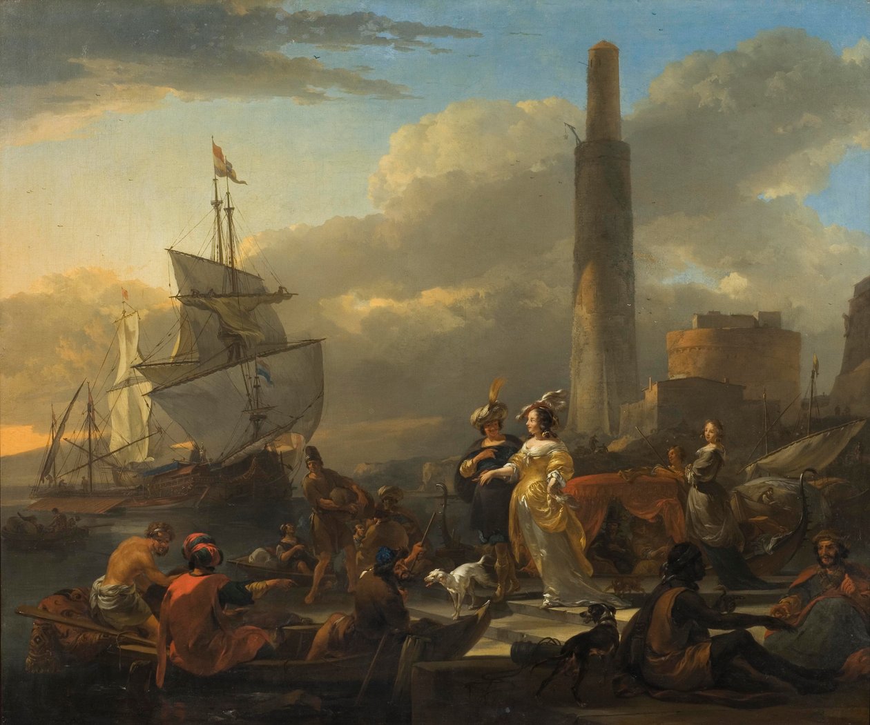 Přístavní scéna, c.1665 od Nicolaes Pietersz. Berchem