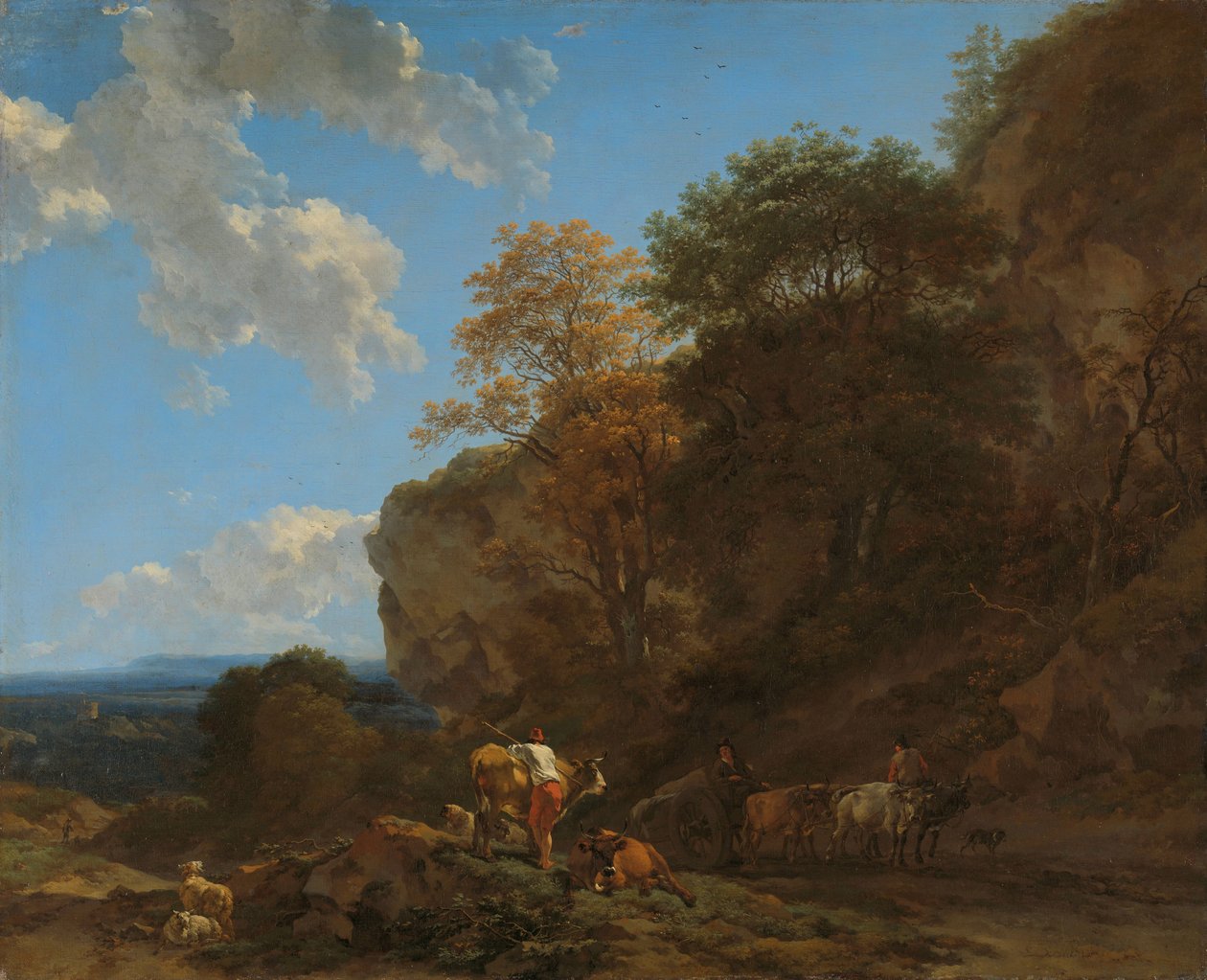 Italská krajina od Nicolaes Pietersz Berchem