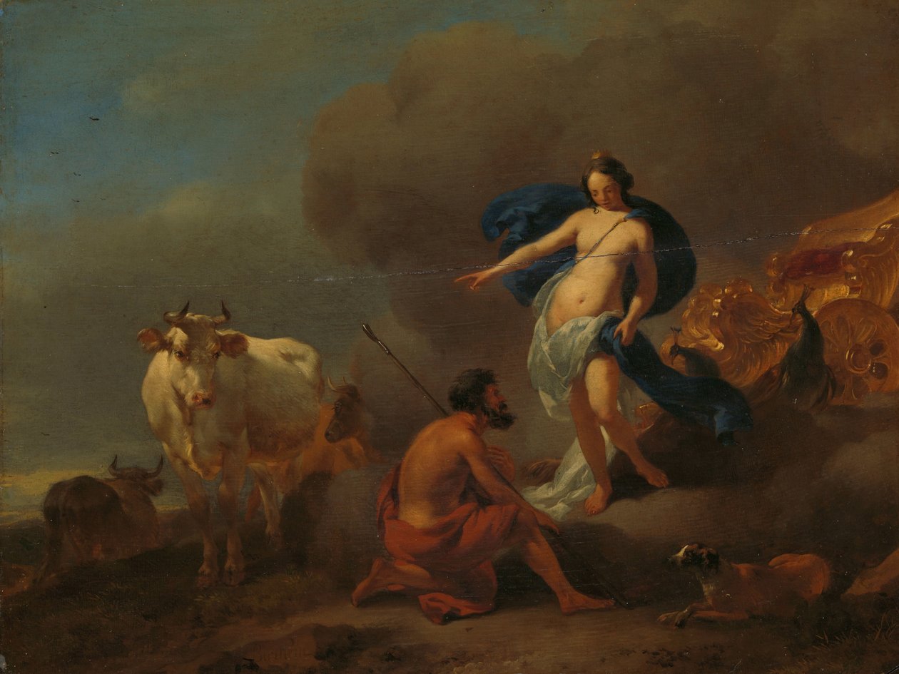 Juno velí Argusovi, aby hlídal na Io od Nicolaes Pietersz Berchem