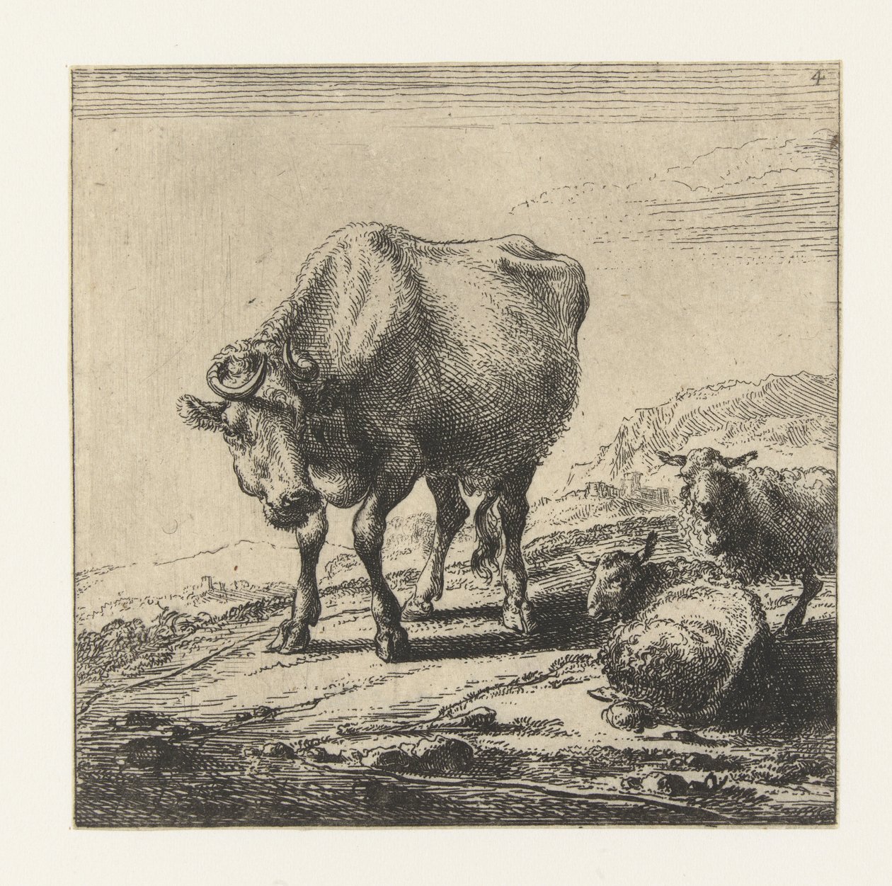 Kráva a dvě ovce Krávy (název série) od Nicolaes Pietersz Berchem