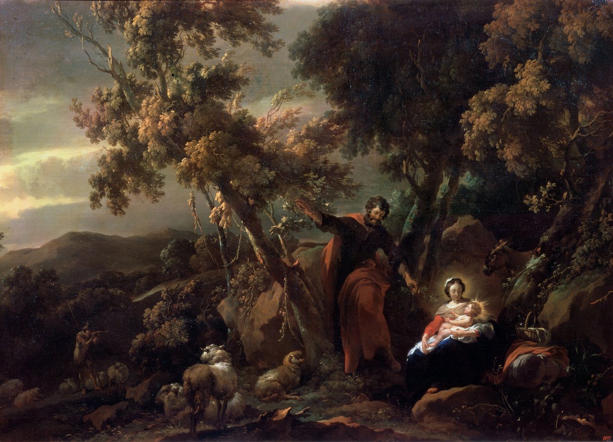 Odpočinek na útěku do Egypta, 17. století. od Nicolaes Pietersz. Berchem