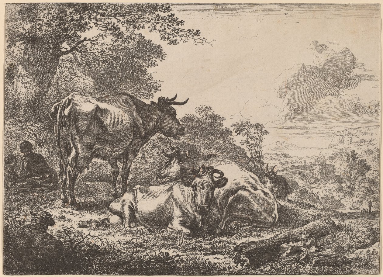 Odpočívající krávy od Nicolaes Pietersz Berchem