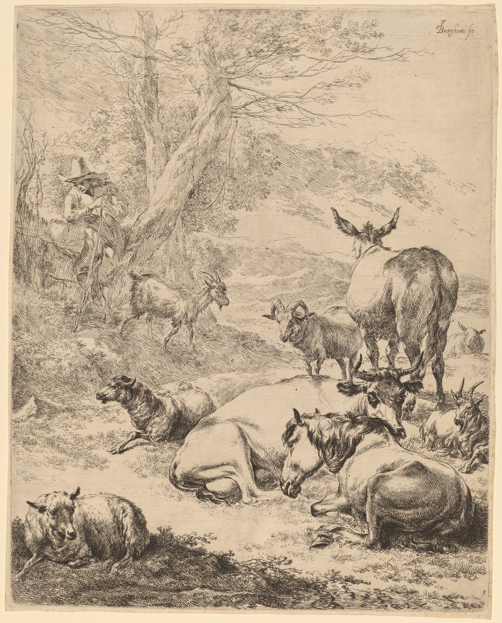 Odpočívající stádo od Nicolaes Pietersz Berchem