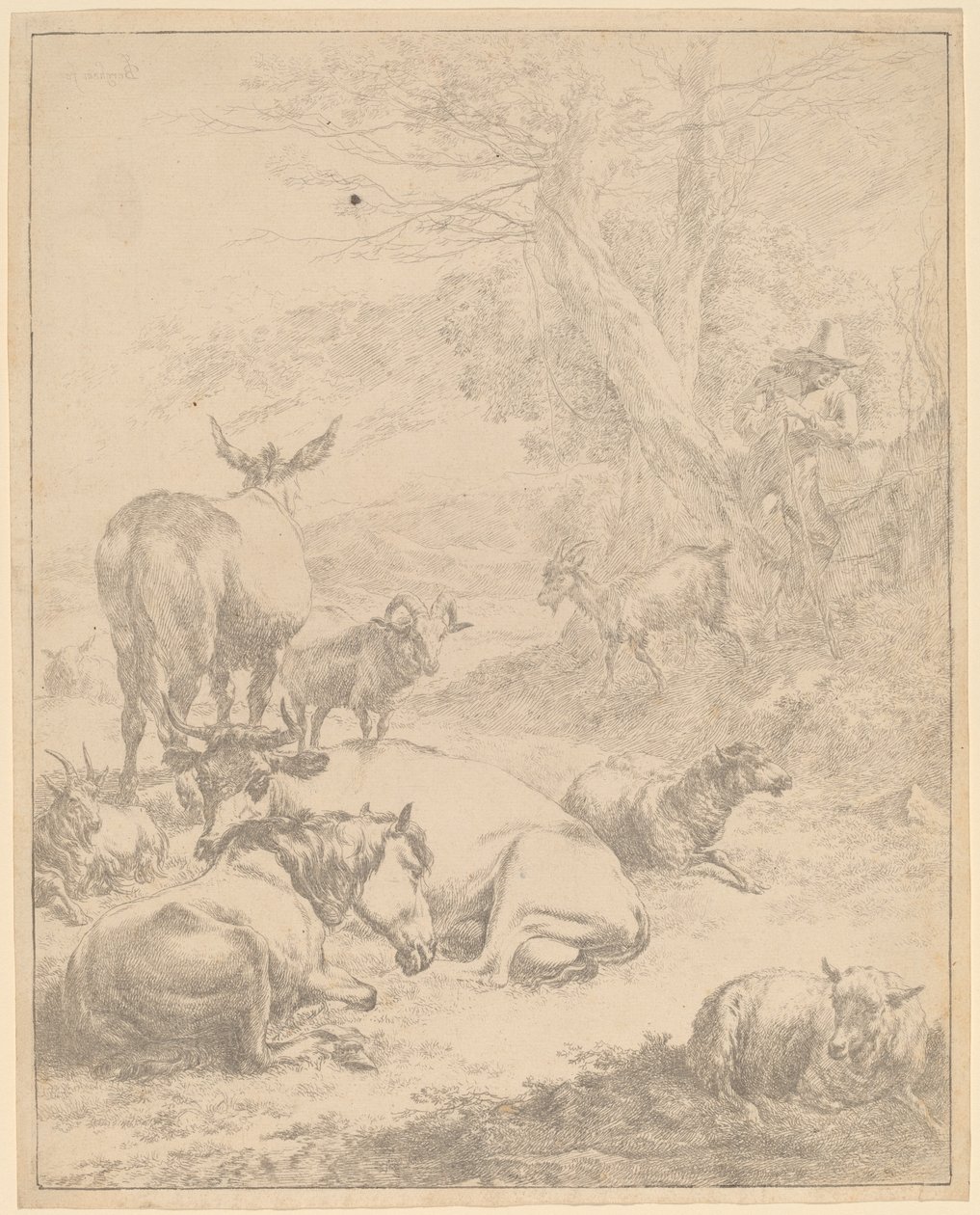 Odpočívající stádo od Nicolaes Pietersz Berchem