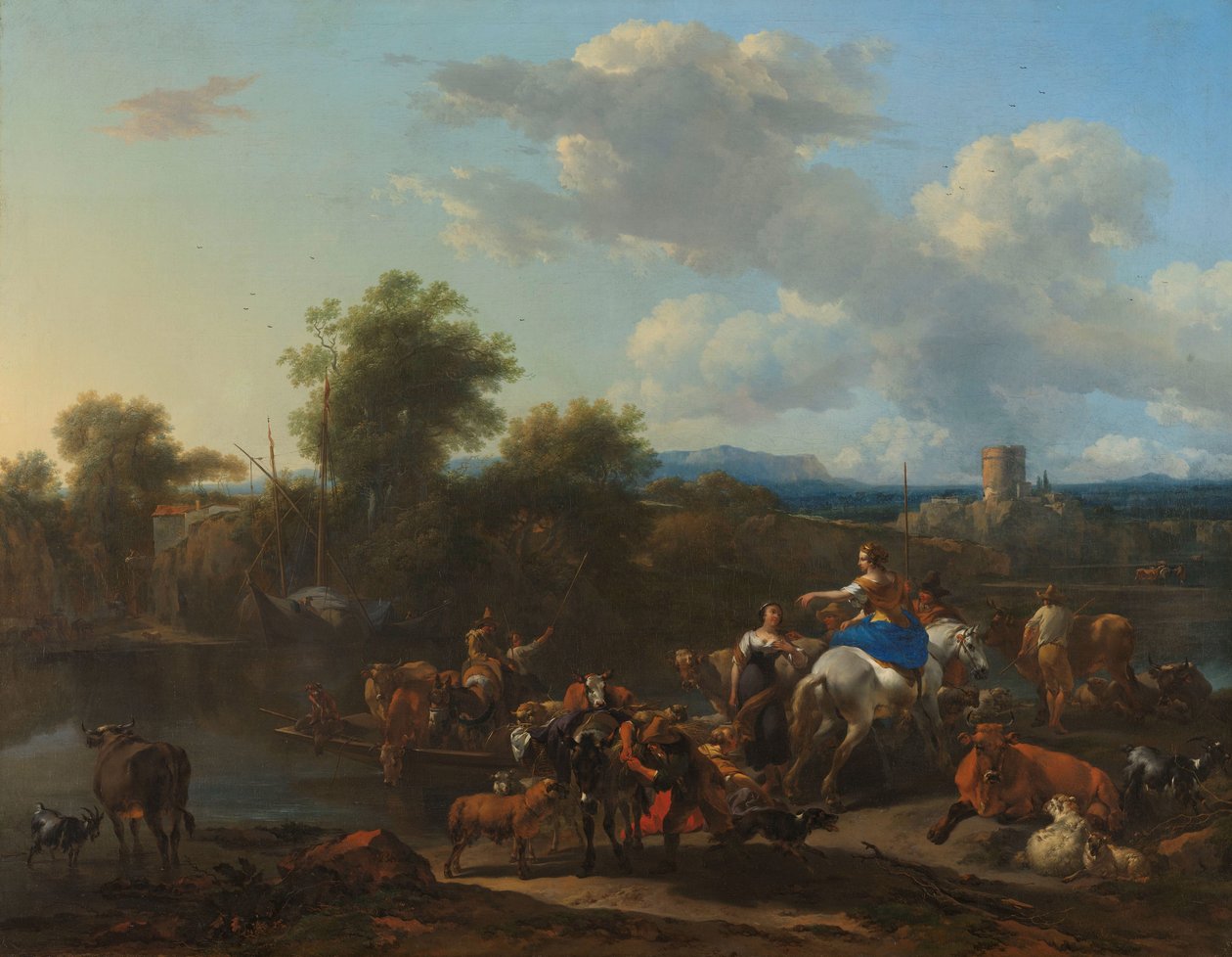 Dobytčí trajekt od Nicolaes Pietersz Berchem