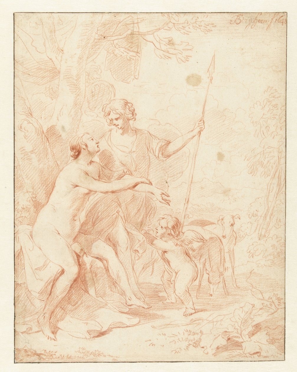 Venuše, Adonis a Amor od Nicolaes Pietersz Berchem