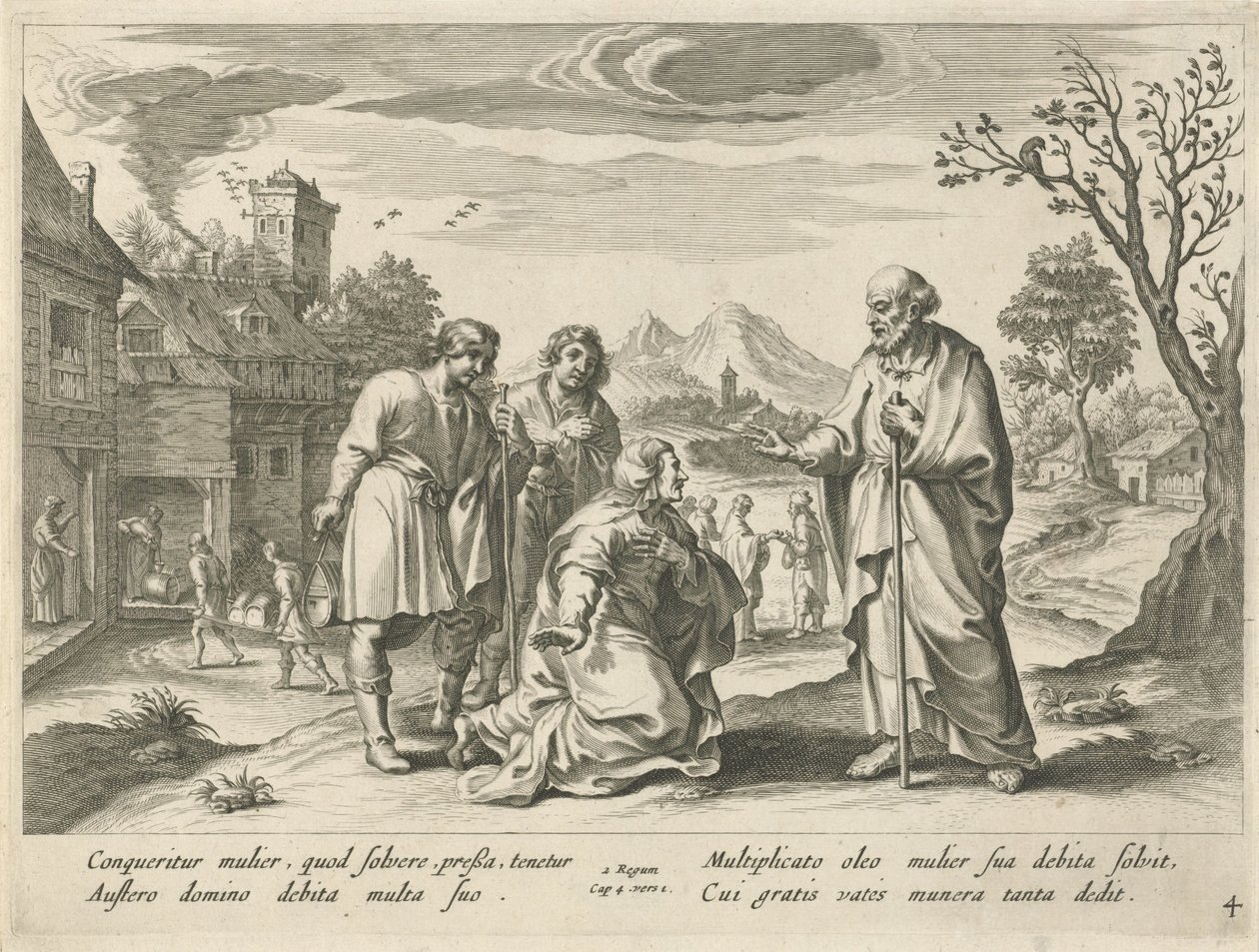 Elisa pomáhá chudé vdově Historie Elisy (název série) od Nicolaes Ryckmans