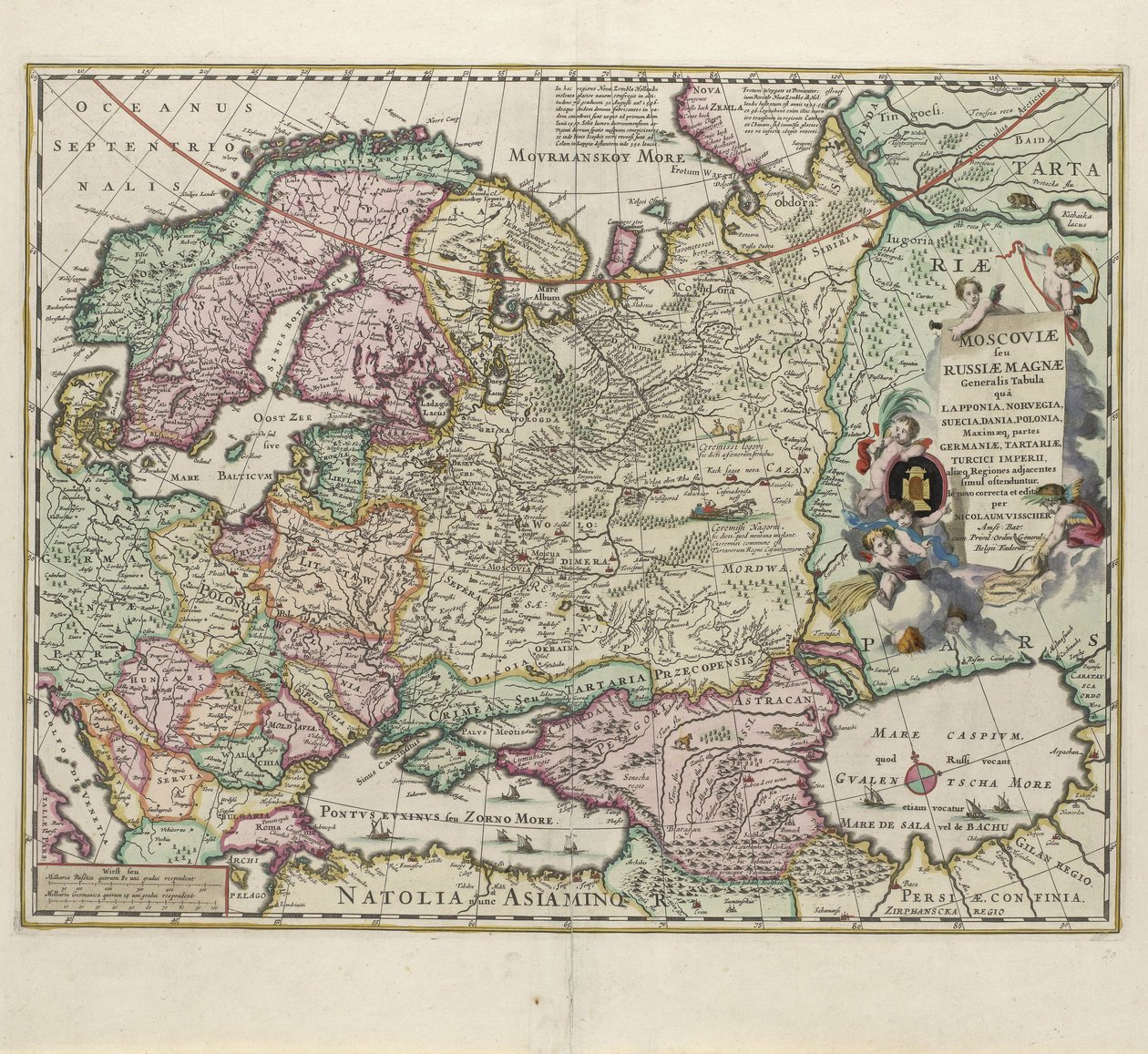 Mapa Ruska, druhá polovina 17. století od Nicolaes Visscher