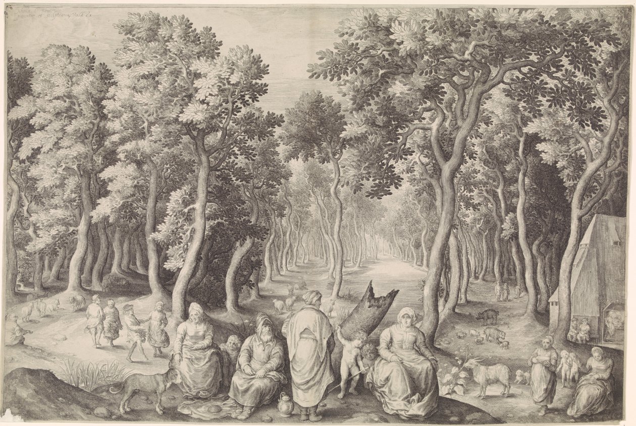 Rolnická rodina v lese od Nicolaes de Bruyn