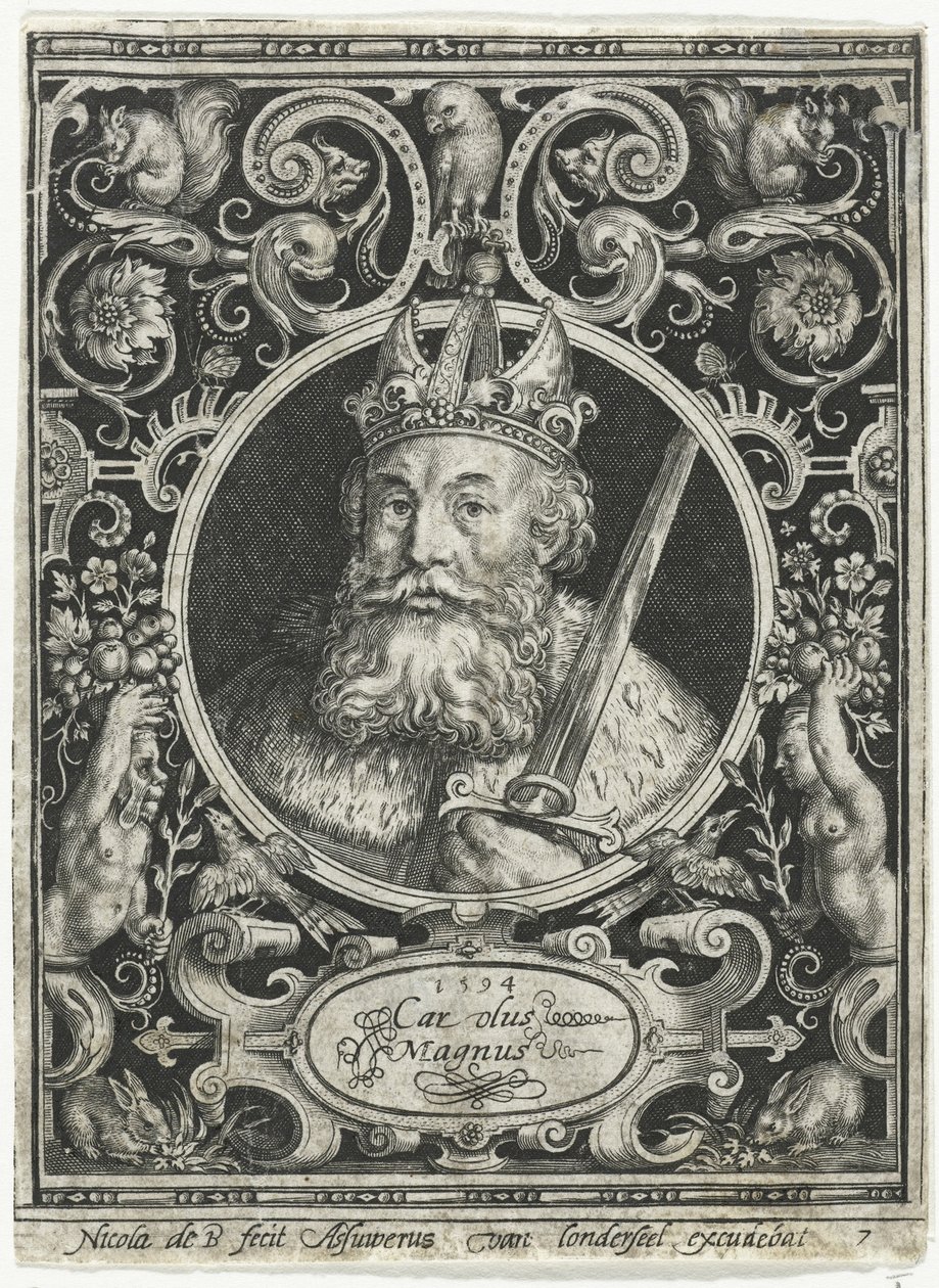 Karel Veliký, král Franků, 1594 od Nicolaes de Bruyn