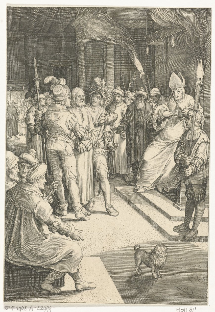 Kristus před Kaifášem The Passion (název série) od Nicolaes de Bruyn