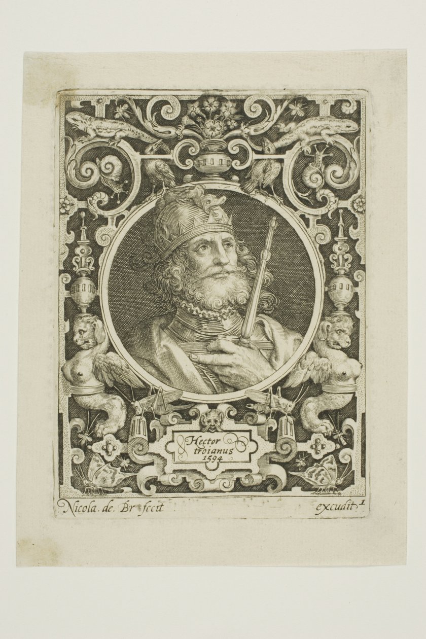 Hektor z Tróje, první deska z knihy Devět hodnostářů od Nicolaes de Bruyn