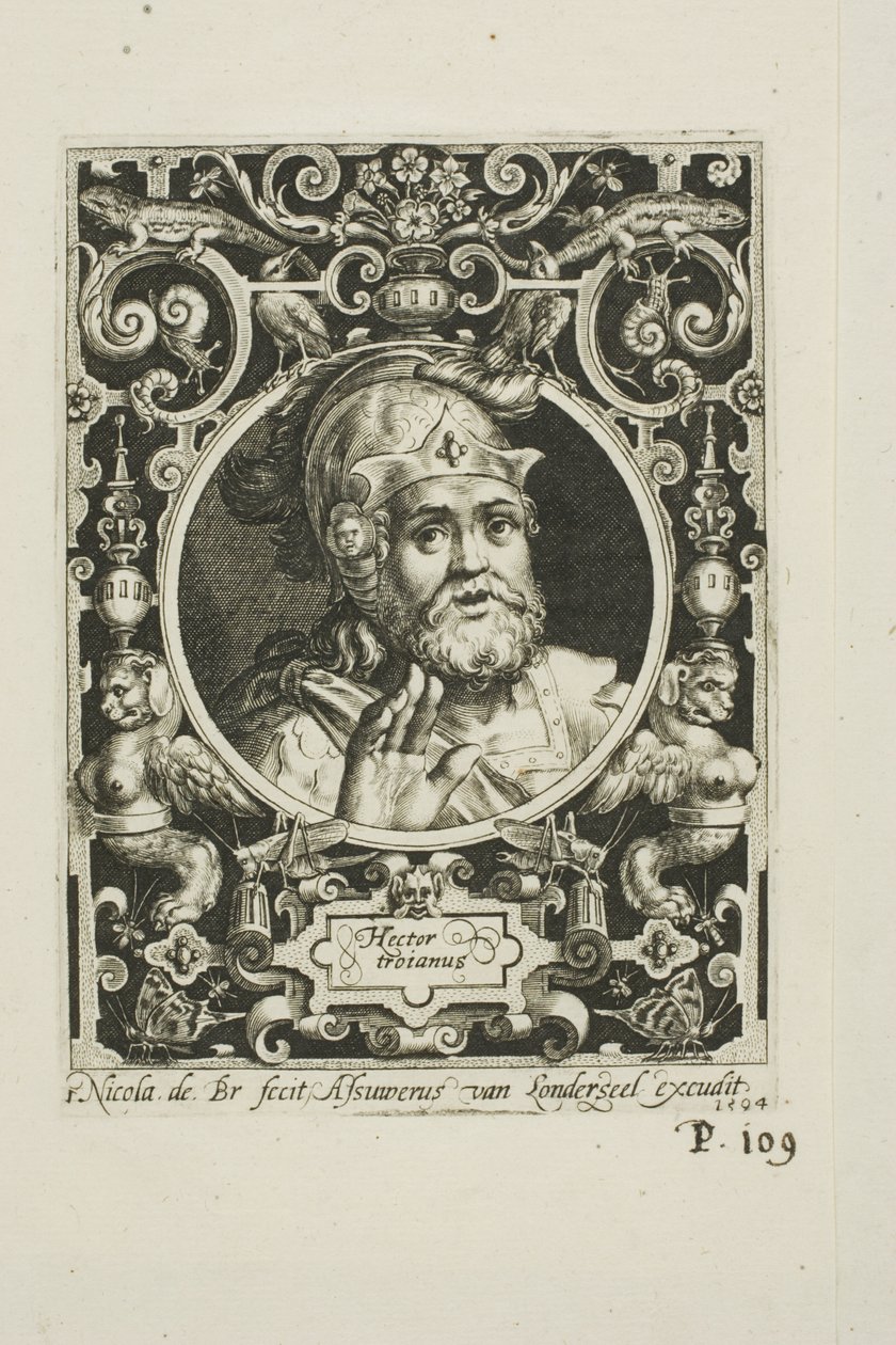 Hektor z Tróje, první deska z knihy Devět hodnostářů od Nicolaes de Bruyn