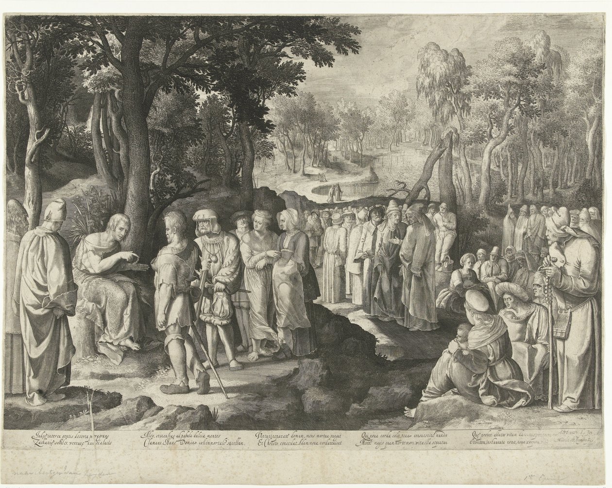 Jan Křtitel káže zástupu od Nicolaes de Bruyn