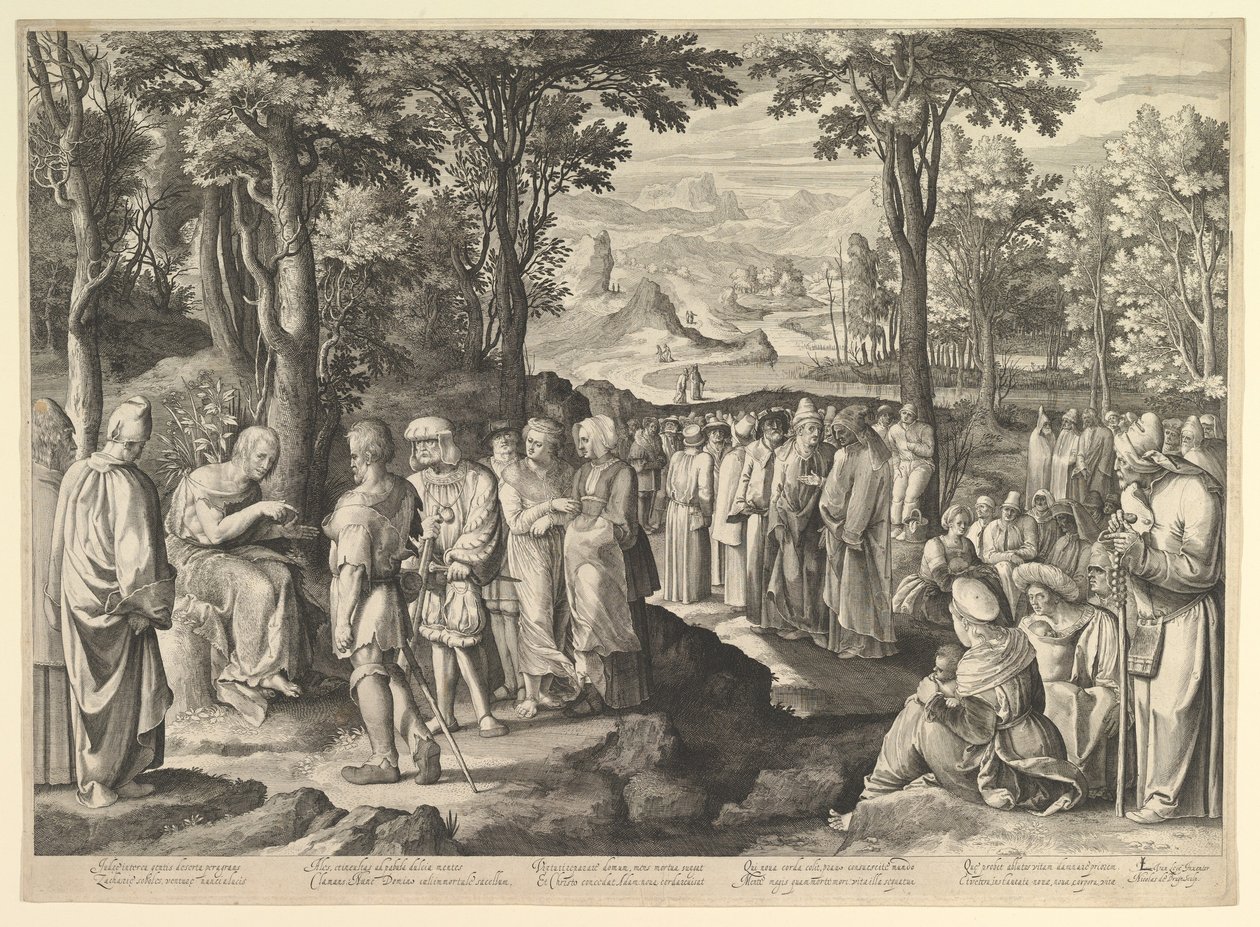Jan Křtitel Kázání v poušti, ca. 1527-28 od Nicolaes de Bruyn