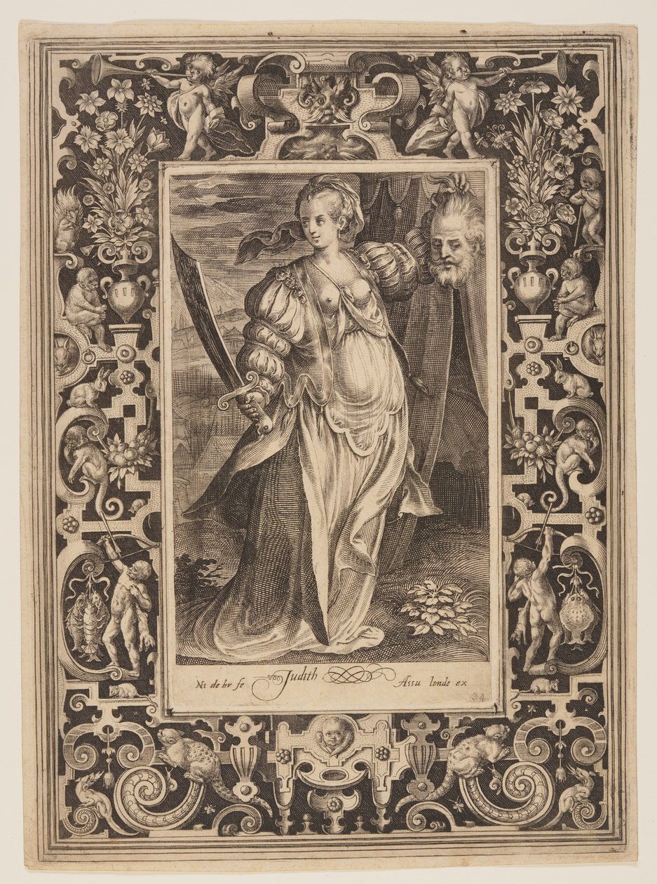 Judith, šestý talíř z knihy Devět ctihodných od Nicolaes de Bruyn