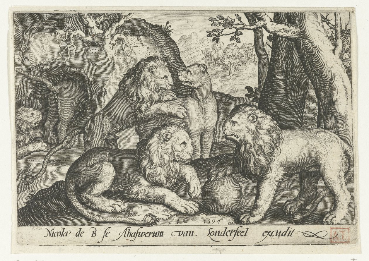 lvi Animalivm qvadrvpedvm (název série) Zvířata v krajině (název série) od Nicolaes de Bruyn