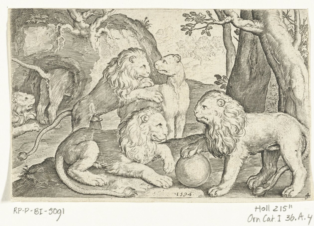 lvi Animalivm qvadrvpedvm (název série) Zvířata v krajině (název série) od Nicolaes de Bruyn
