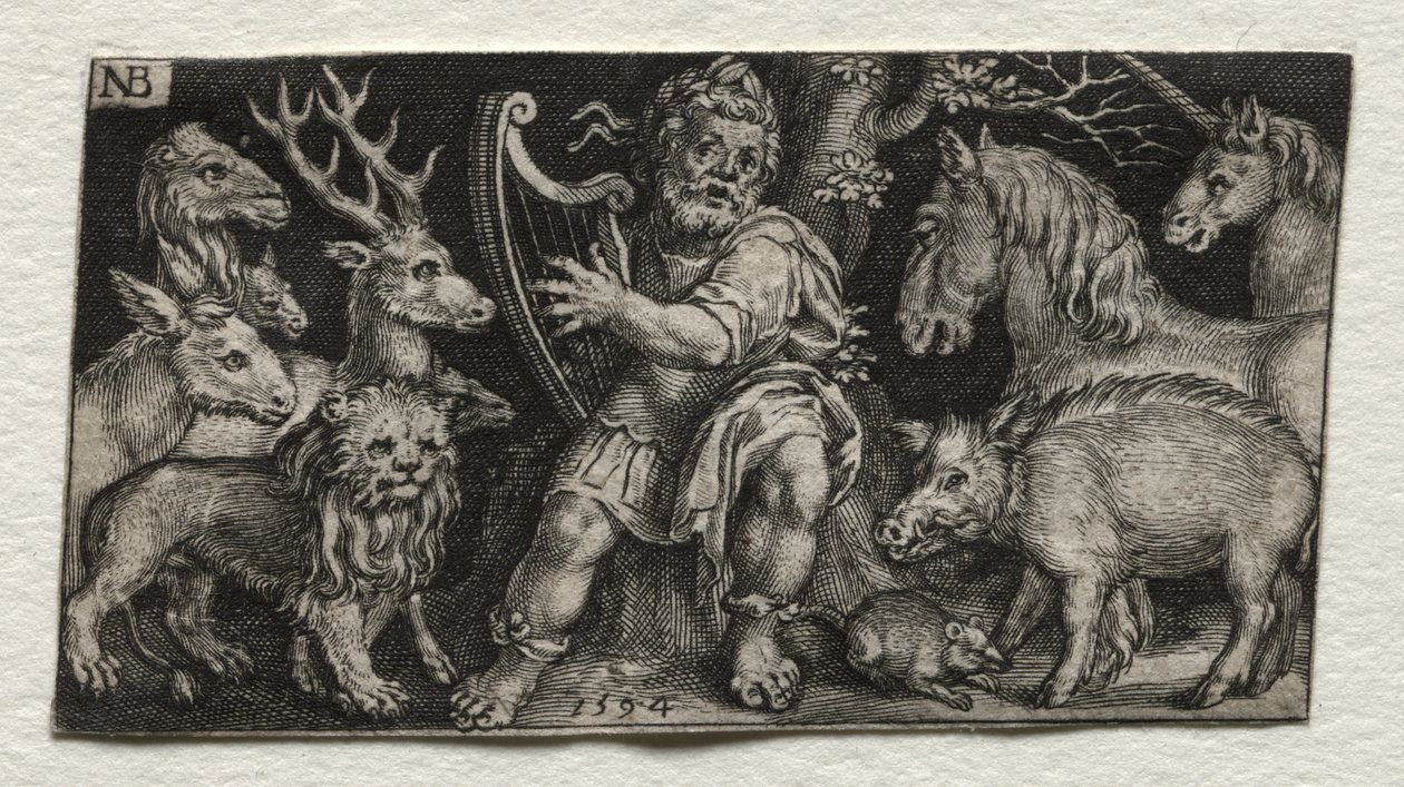 Orpheus okouzlující zvířata od Nicolaes de Bruyn
