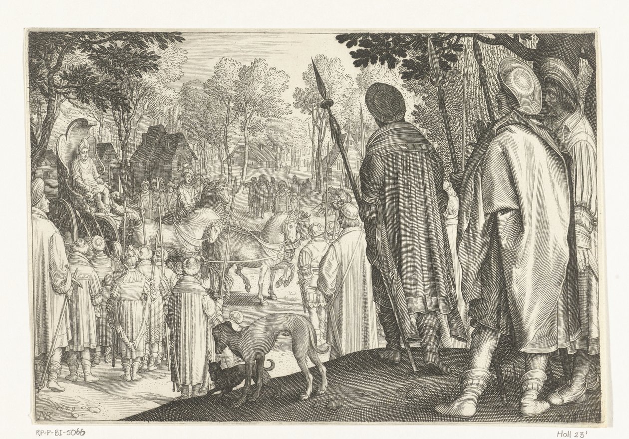 Triumfální průvod Josefa ve faraonově voze Příběh Josefa (název série) od Nicolaes de Bruyn