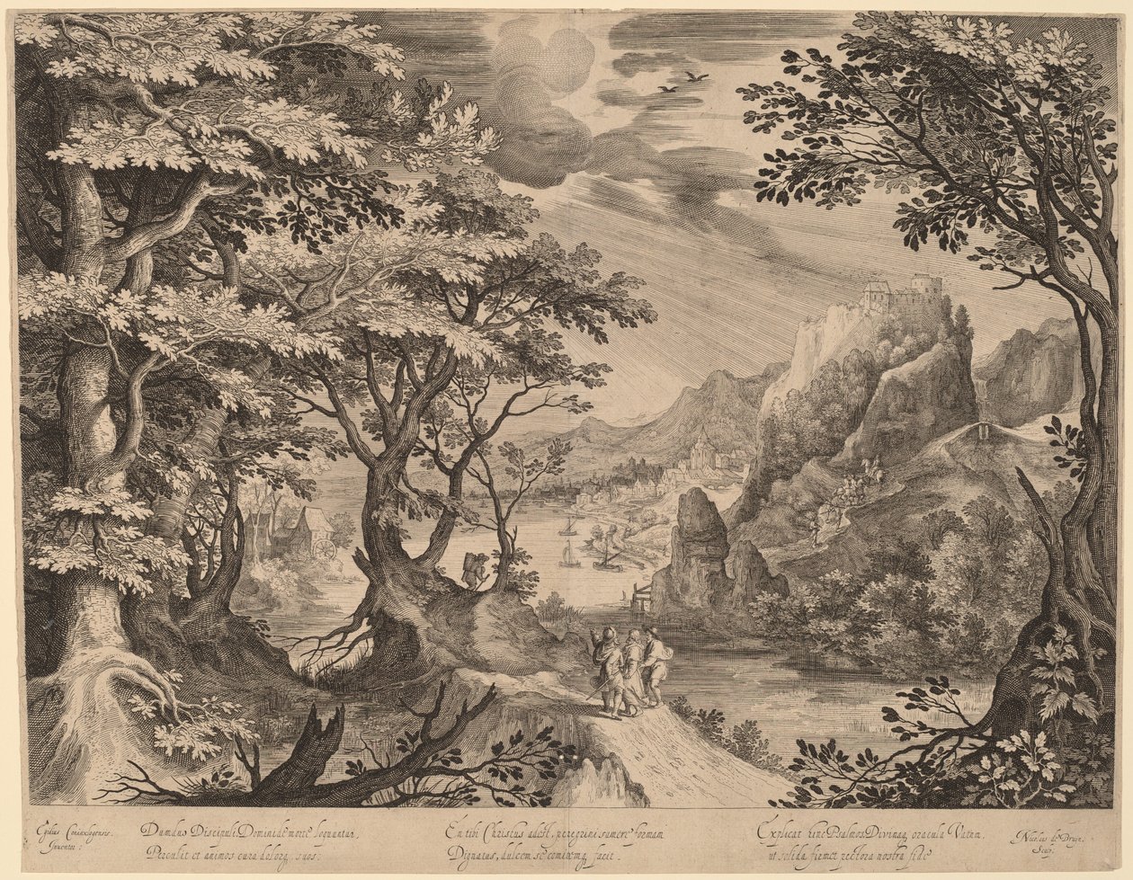 Učedníci na cestě do Emauz od Nicolaes de Bruyn, after Gillis van Coninxloo III