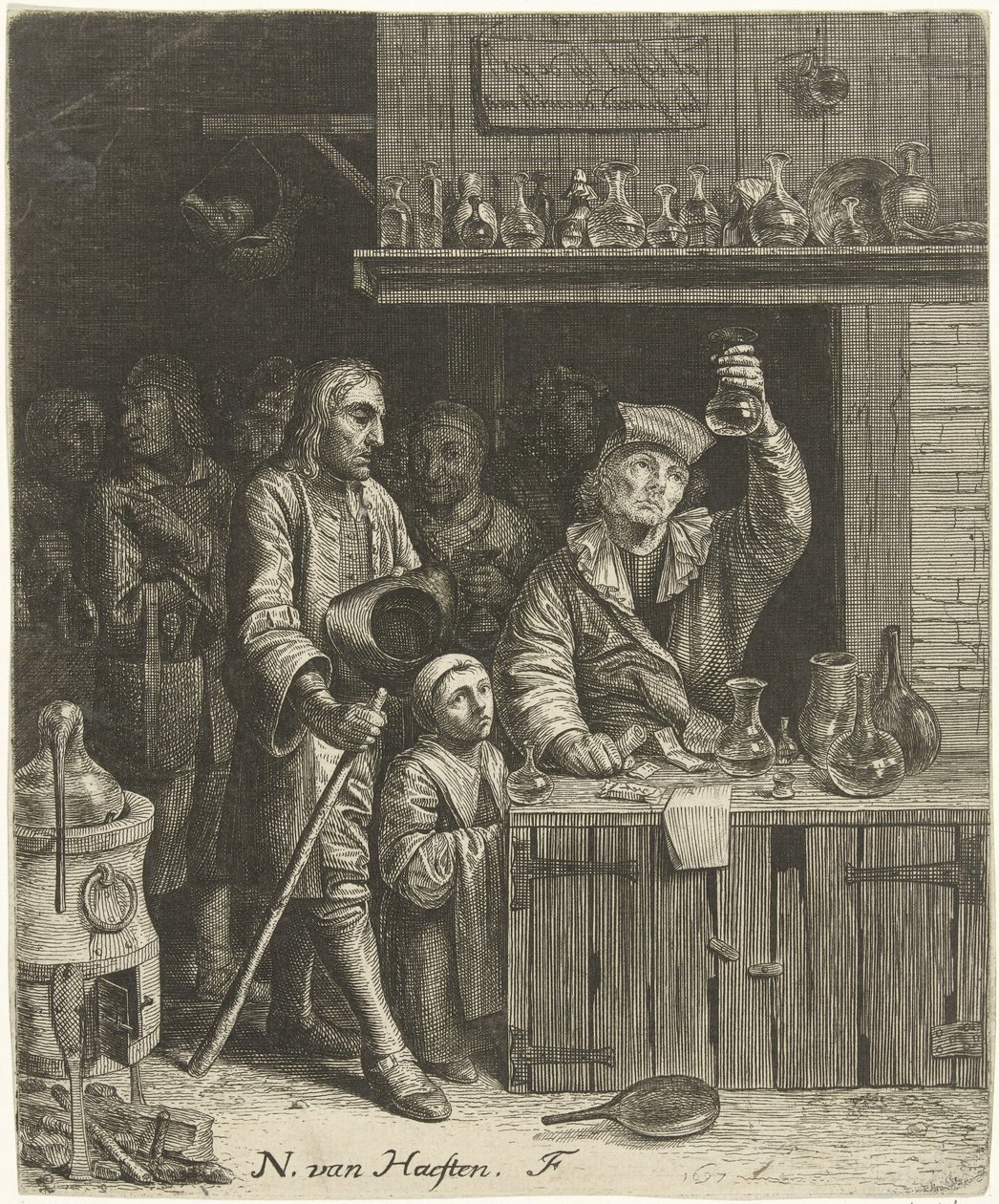 Piss divák a farmářská rodina od Nicolaes van Haeften