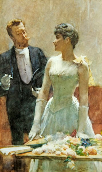 Na Vanity Fair, cca 1900 (olej na plátně) od Nicolaes van der Waay