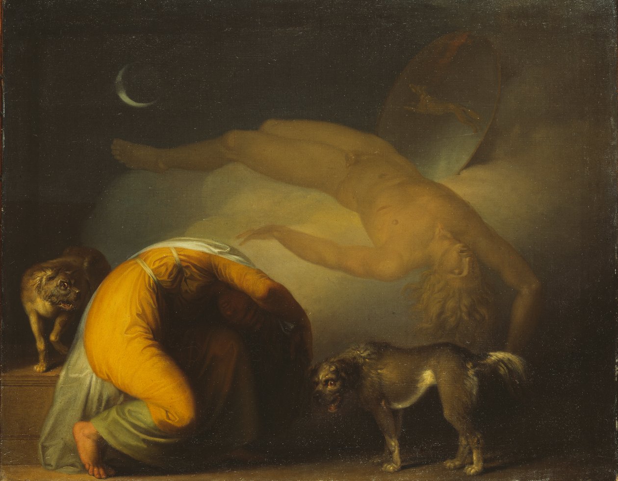 Duch Culmin se zjevuje své matce z Písní Ossiana od Nicolai Abraham Abildgaard
