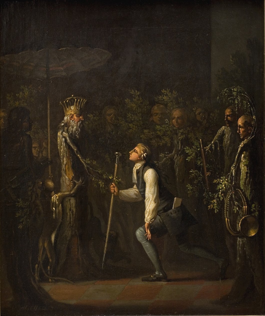 Potuané jsou překvapeni, když vidí Nielse Klima Genuflecta před moudrým princem. od Nicolai Abildgaard